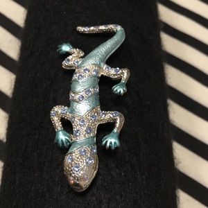 Southwest Inspired Embellished Lizard Brooch